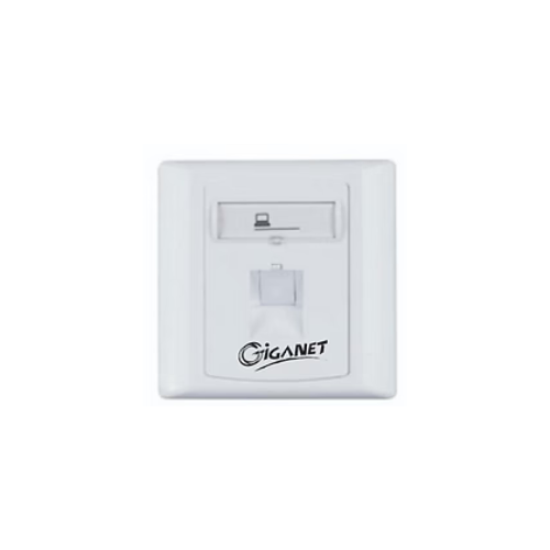 Giganet 1-port Single-Gang Shuttered Keystone Faceplate (GN-FP-01)
