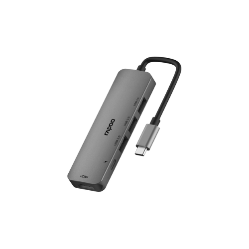 Rapoo Type C XD100C 5 in 1 Adapter With 4K HDMI, 3 USB 3.0 Ports, Type C Charging