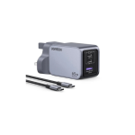 UGREEN X755 Nexode Pro 65W 3-Port GaN Fast Charger UK Grey+1.5M 100W Cable