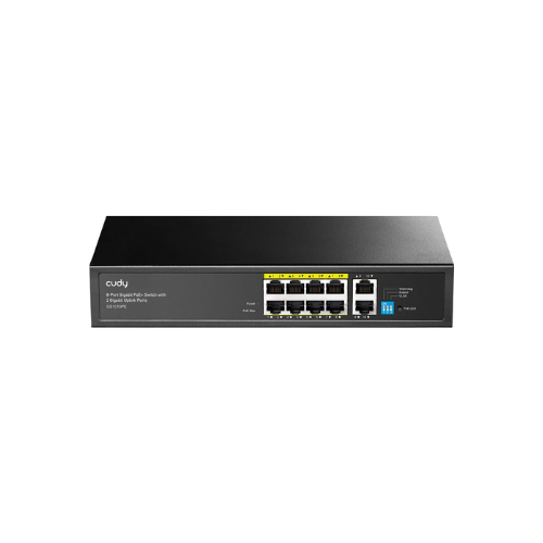 CUDY 10-PORT GIGABIT PoE(120watts) + Switch with 2 Uplink Ports