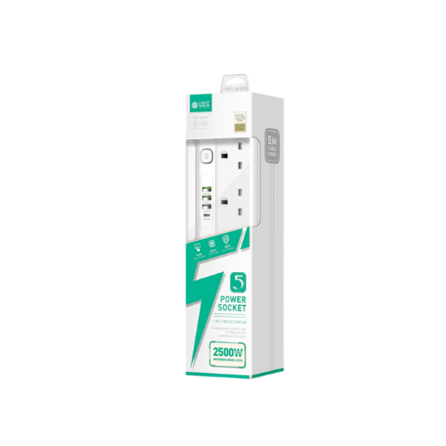 LightWave EXT 54U 2 M Power Extension 5 Ports AC with 4 USB Ports Universal Socket Outlets