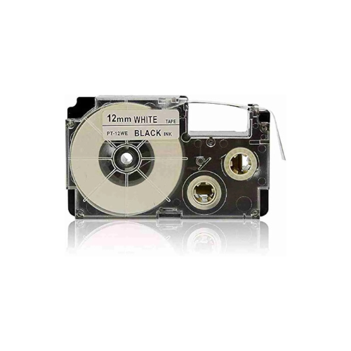 Casio PT-12WE 12mm x 8m black on white label tape